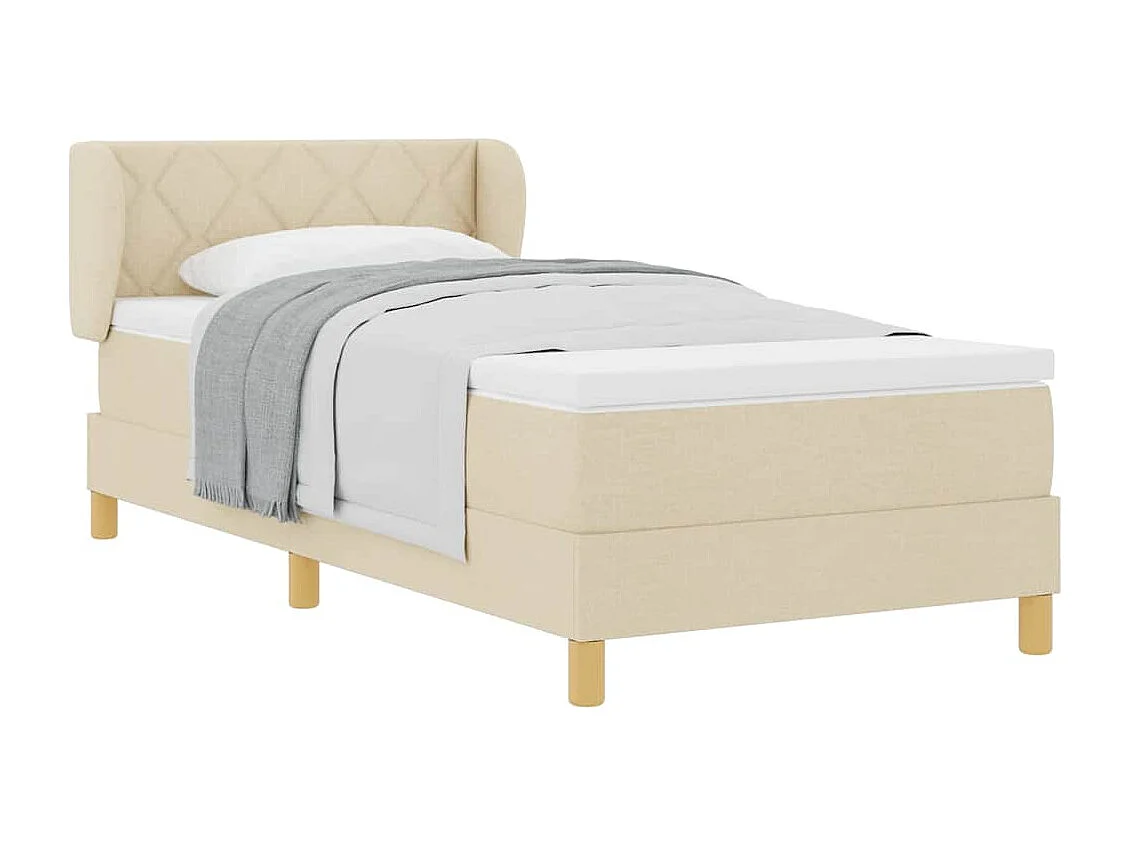 Cama con somier y colchón Crema 90x200 cm Fabric Crema