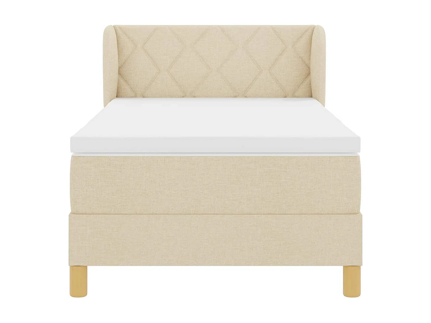 Cama con somier y colchón Crema 90x200 cm Fabric Crema