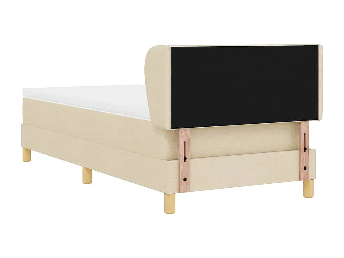 Cama con somier y colchón Crema 90x200 cm Fabric Crema