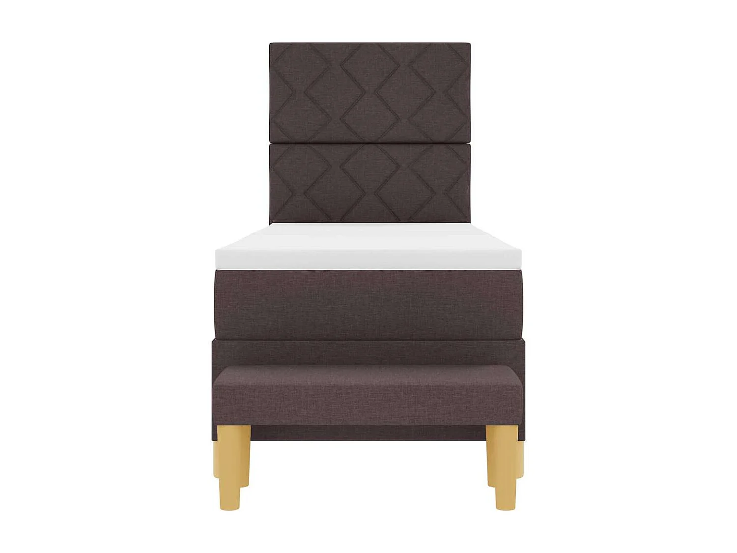 Cadre de lit avec matelas Marron foncé 80 x 200 cm tissu