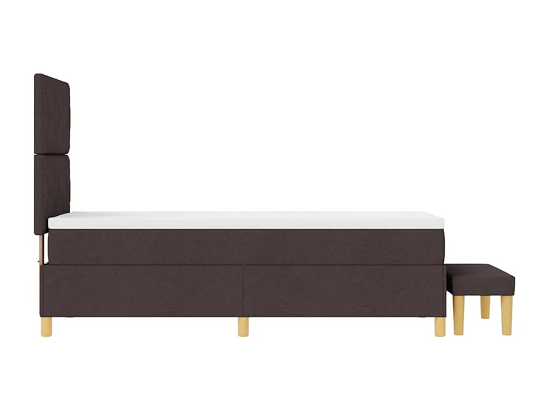 Cadre de lit avec matelas Marron foncé 80 x 200 cm tissu