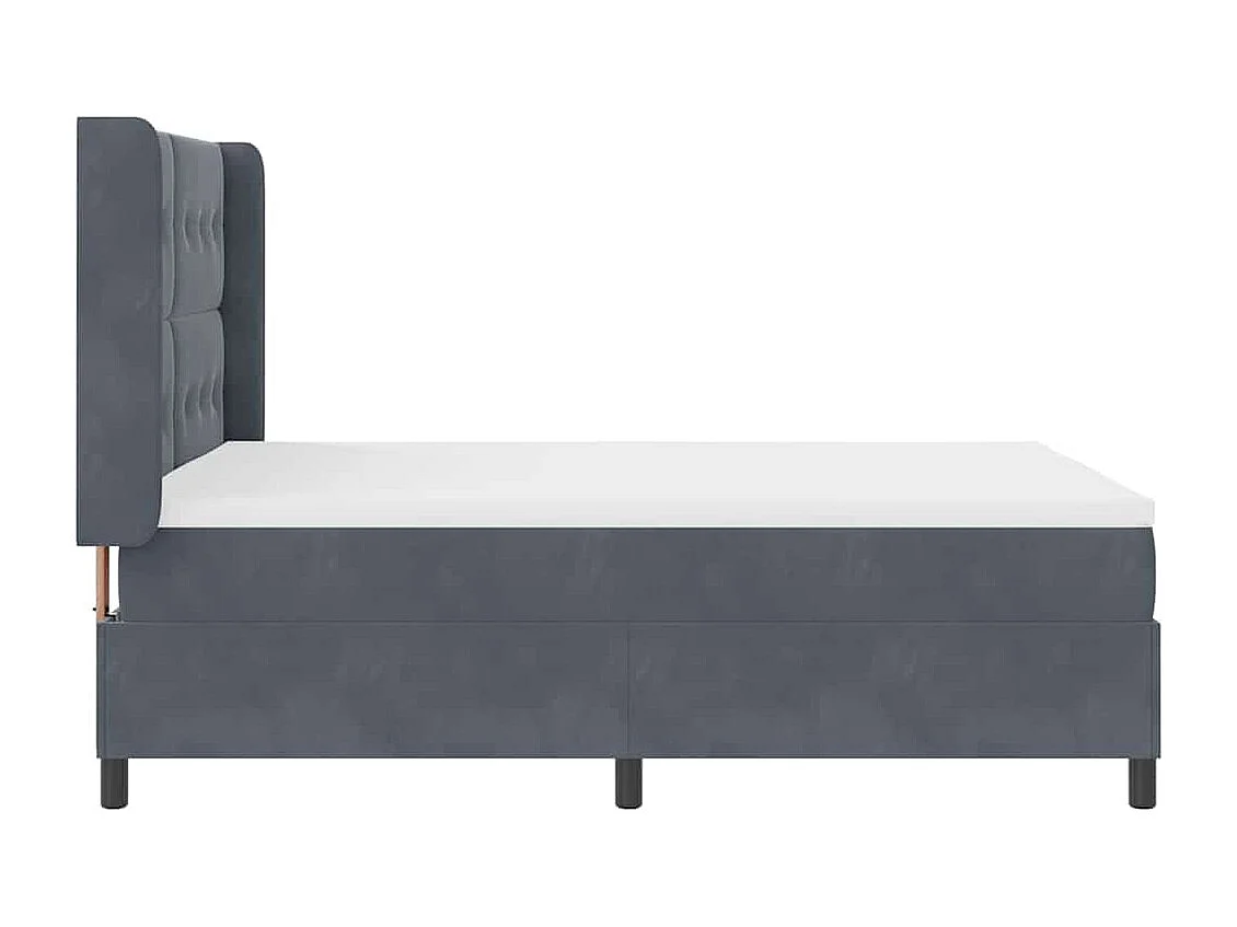 LED boxspring bed met matras Donkergrijs 140 x 200 cm Fluweel