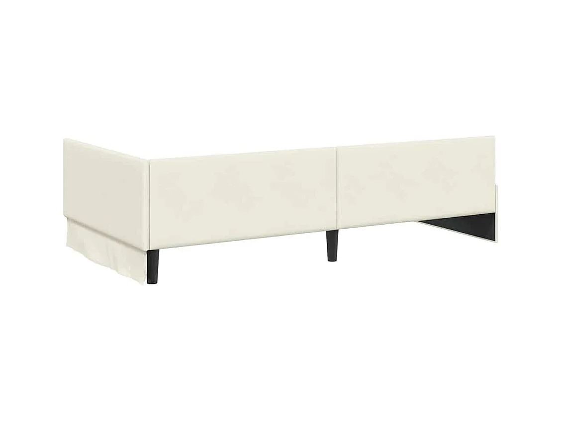 Cadre de lit d'angle Autre avec tête de lit Crème 90 x 190 cm