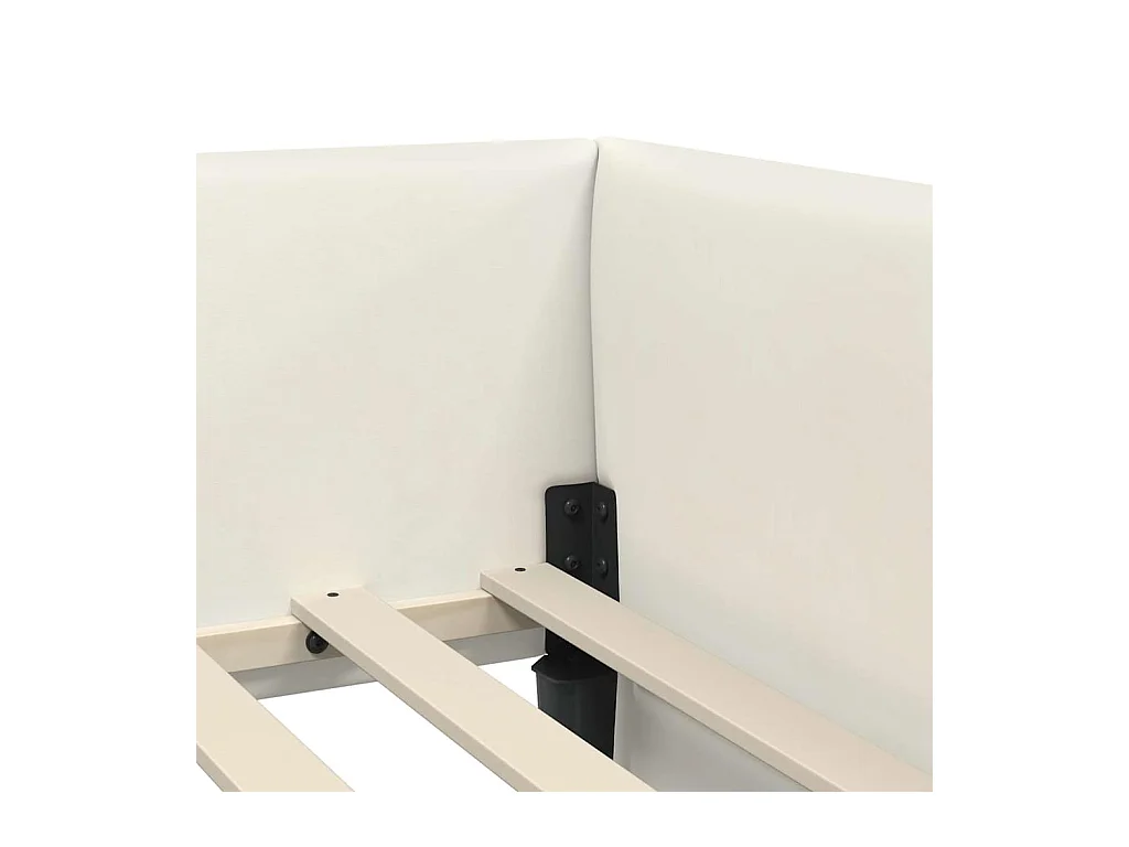 Cadre de lit d'angle Autre avec tête de lit Crème 90 x 190 cm