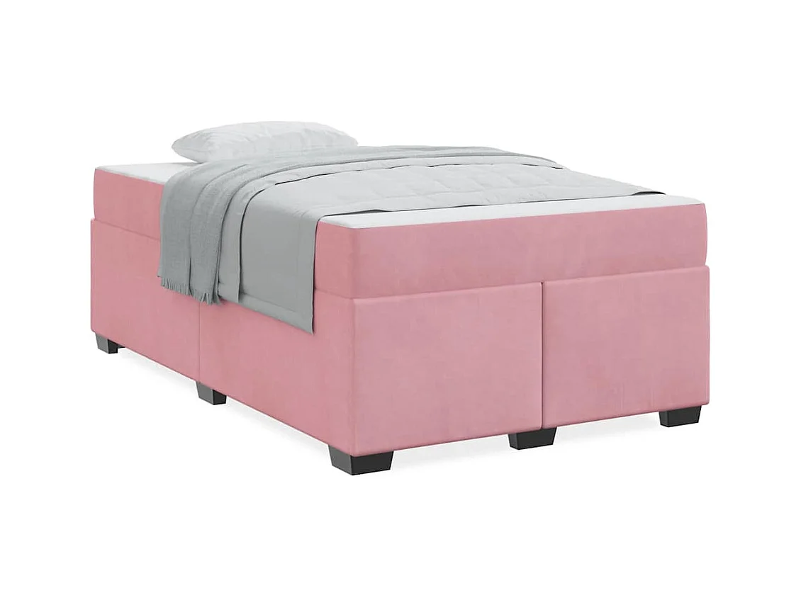 Cadre de lit avec matelas Rose 120 x 190 cm Velours