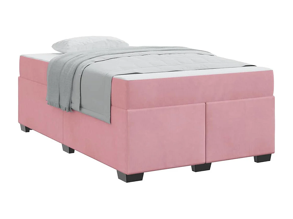 Cadre de lit avec matelas Rose 120 x 190 cm Velours