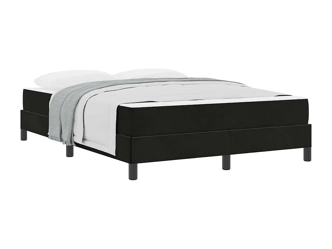 Cadre de lit avec matelas Noir 140 x 200 cm Velours