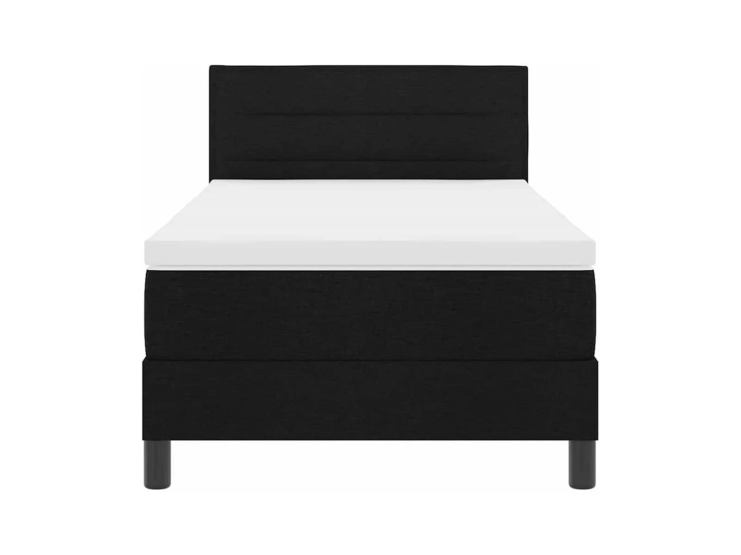 Cadre de lit avec matelas avec matelas Noir 90 x 200 cm tissu