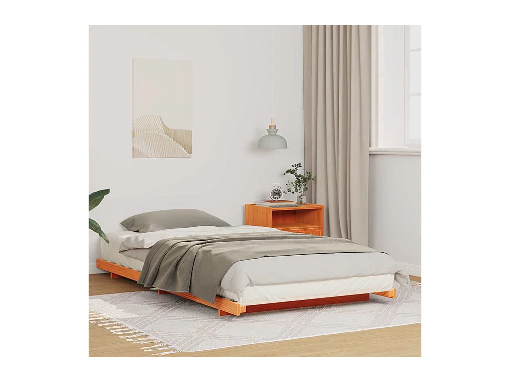 Estructura de cama Marrón cera 80 x 220 cm