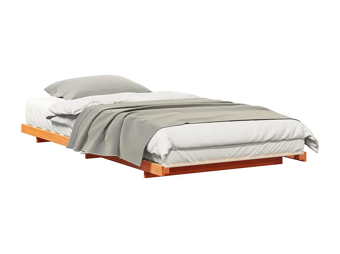 Estrutura de cama de chão Castanho-mel 80 x 220 cm