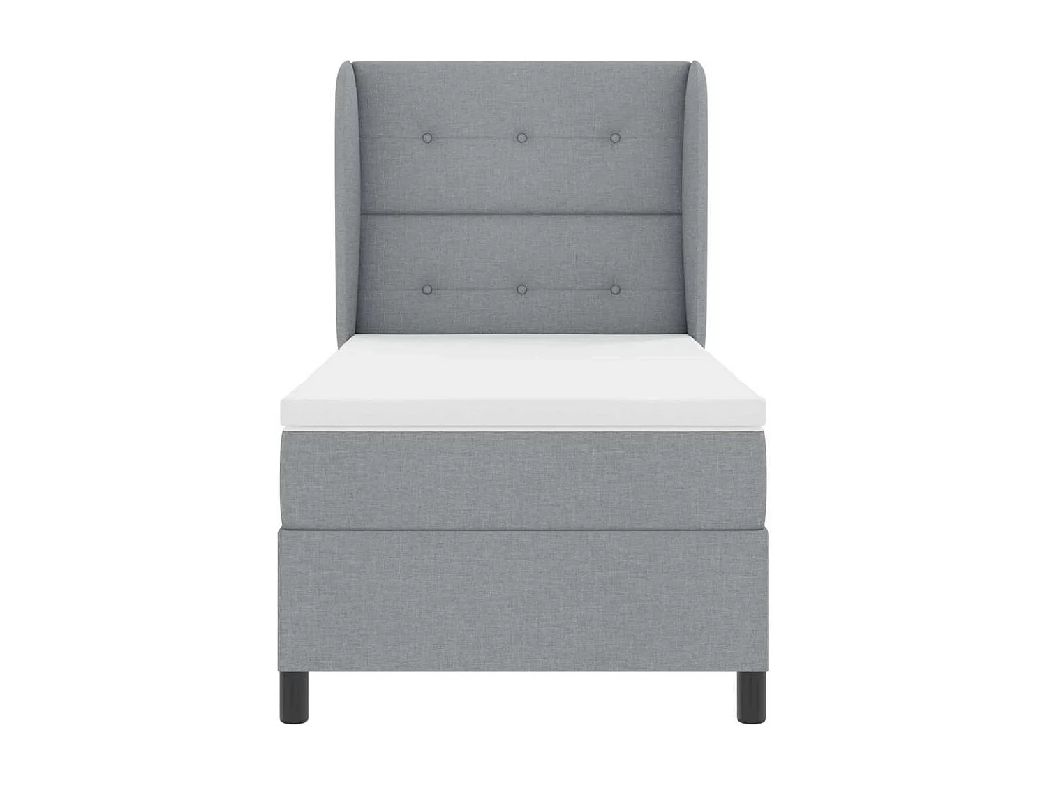 Cadre de lit avec matelas Gris clair 80 x 200 cm tissu