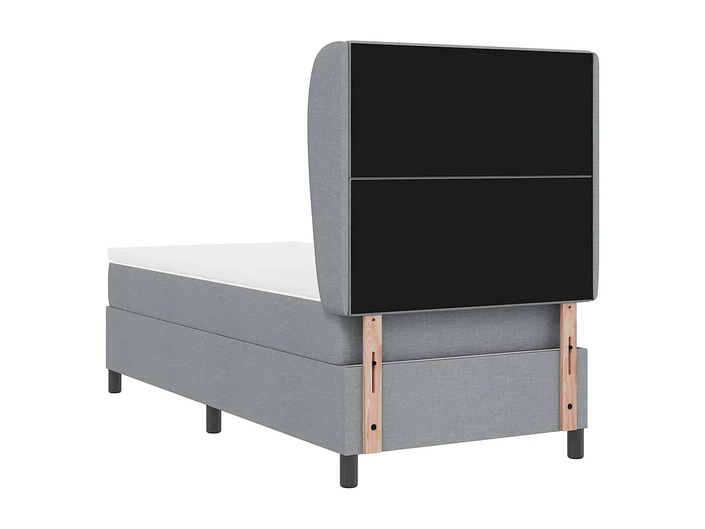 Cadre de lit avec matelas Gris clair 80 x 200 cm tissu