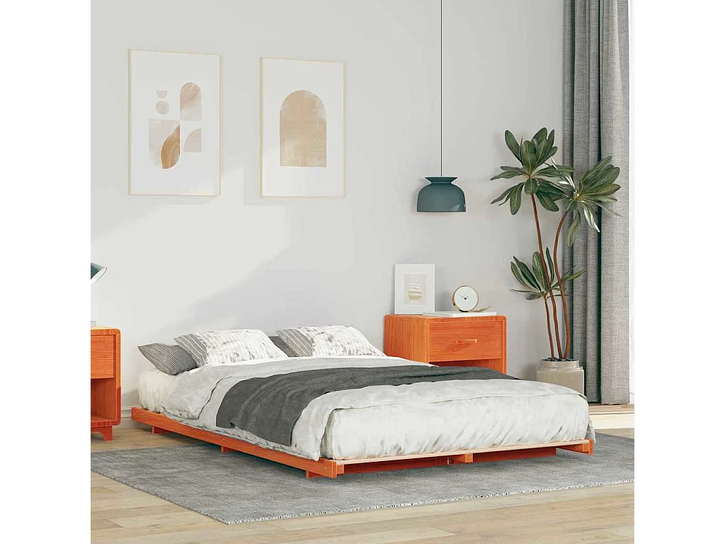 Estructura de cama Marrón cera 120 x190 cm