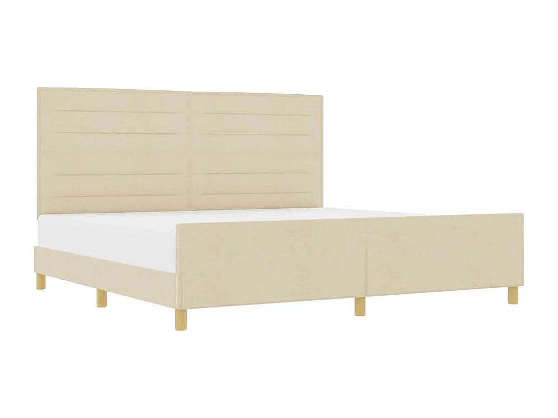 Estructura de cama con cabecera Crema 200 x 200 cm tela