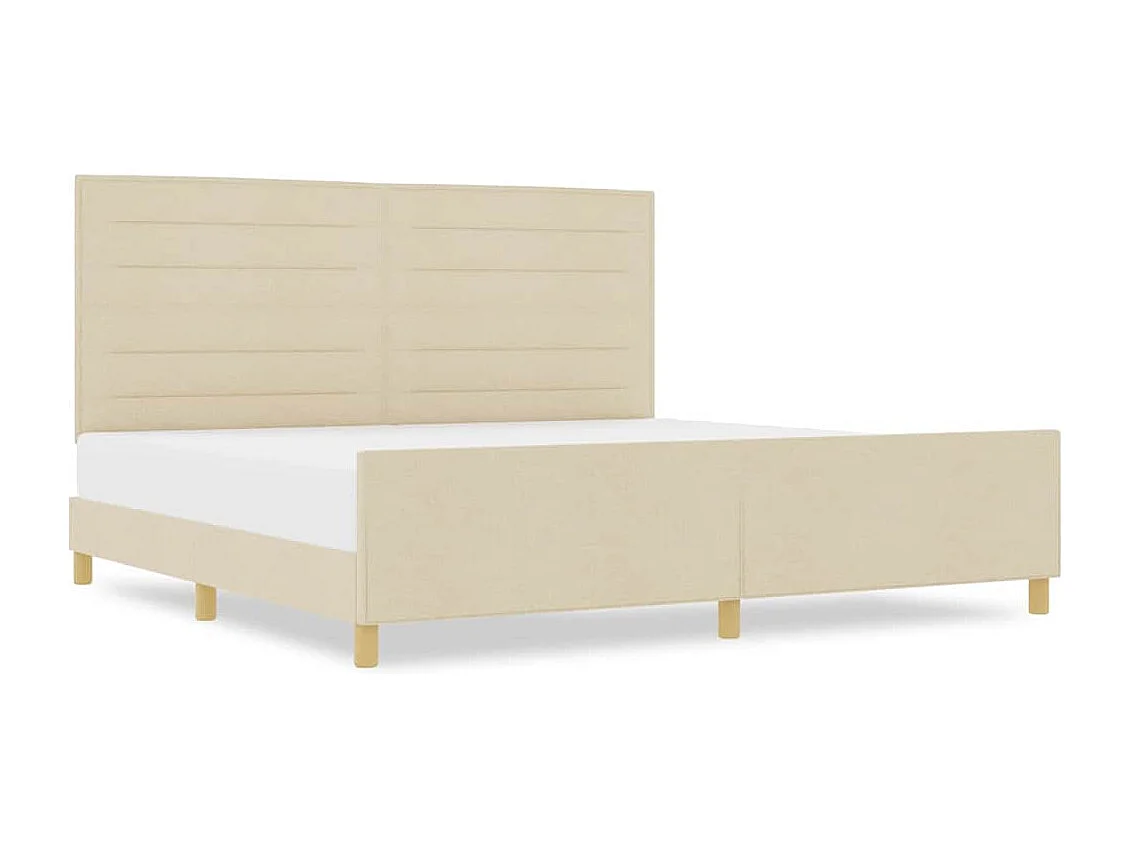 Estructura de cama con cabecera Crema 200 x 200 cm tela