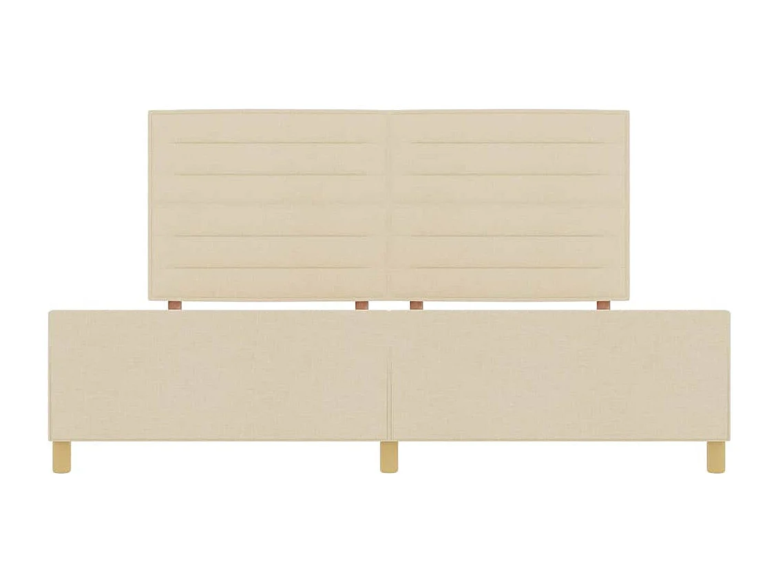 Estructura de cama con cabecera Crema 200 x 200 cm tela