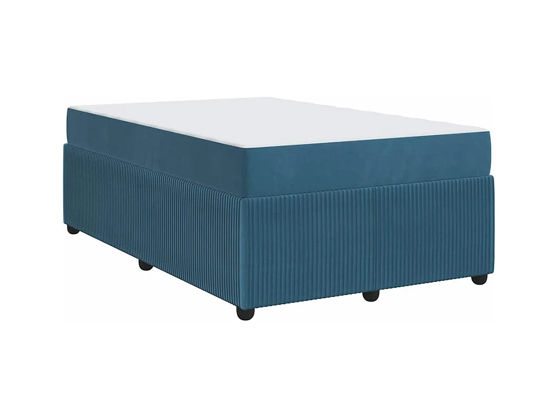 Cadre de lit avec matelas Bleu 120 x 200 cm Velours