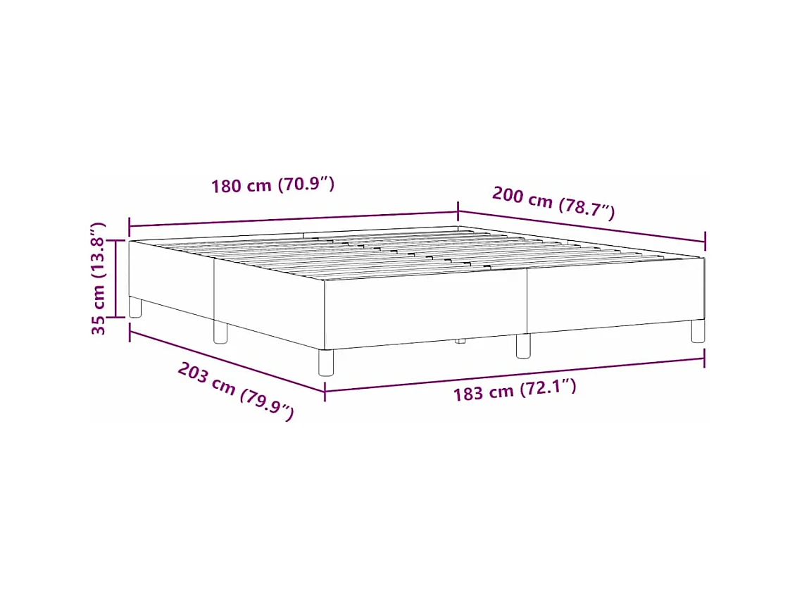 Estructura de cama Gris oscuro 180 x 200 cm Telas de pana