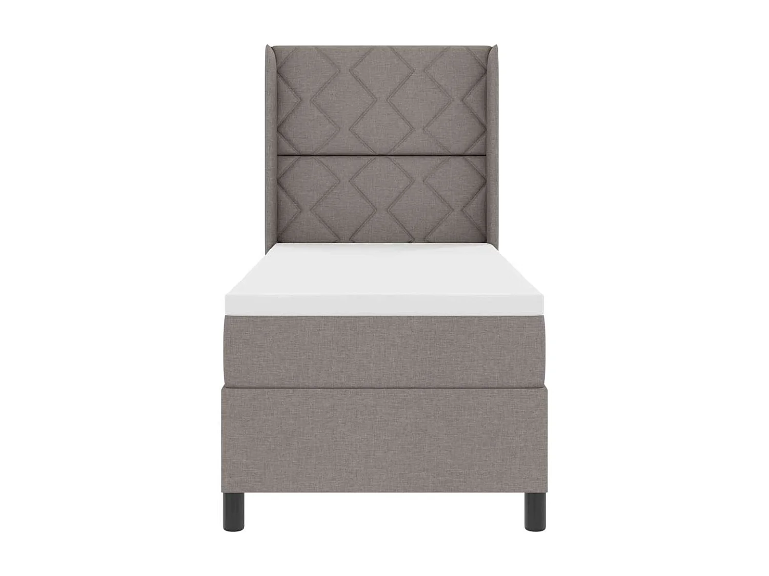 Cadre de lit avec matelas Taupe 80 x 200 cm tissu