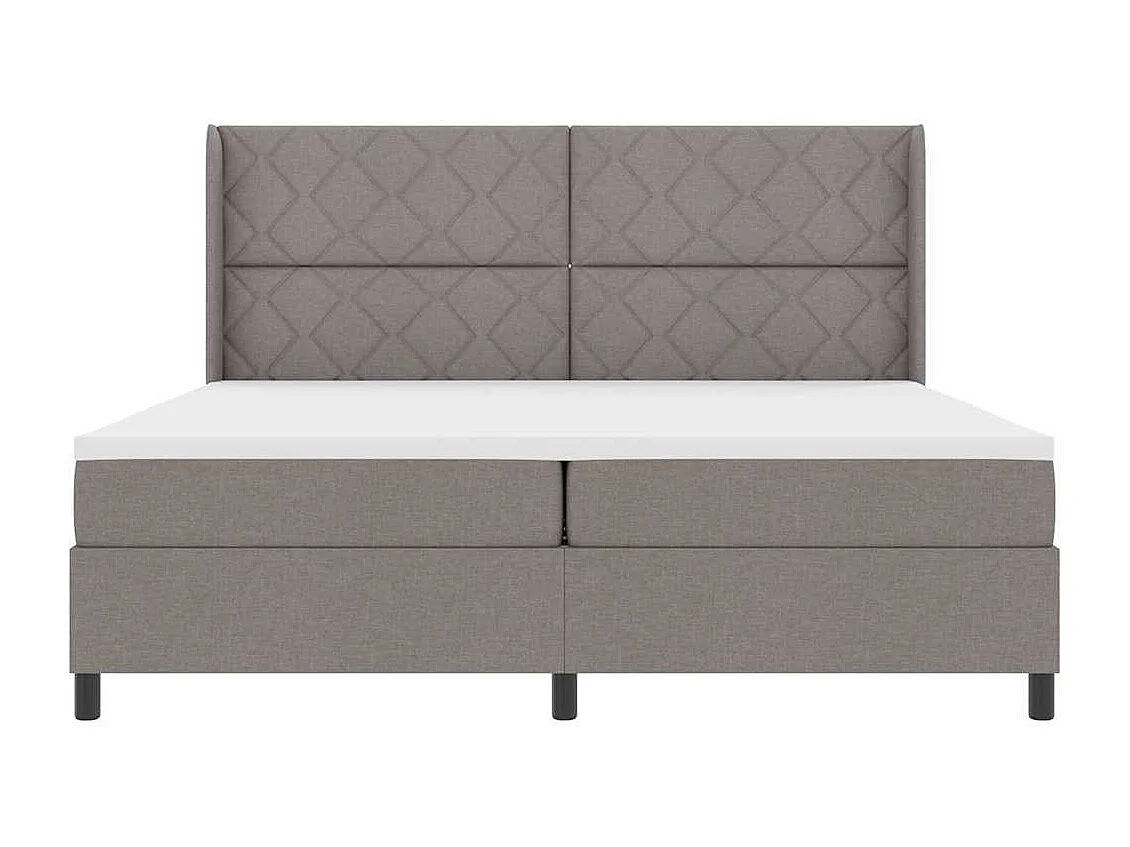 Cadre de lit avec matelas Taupe 200 x 200 cm tissu