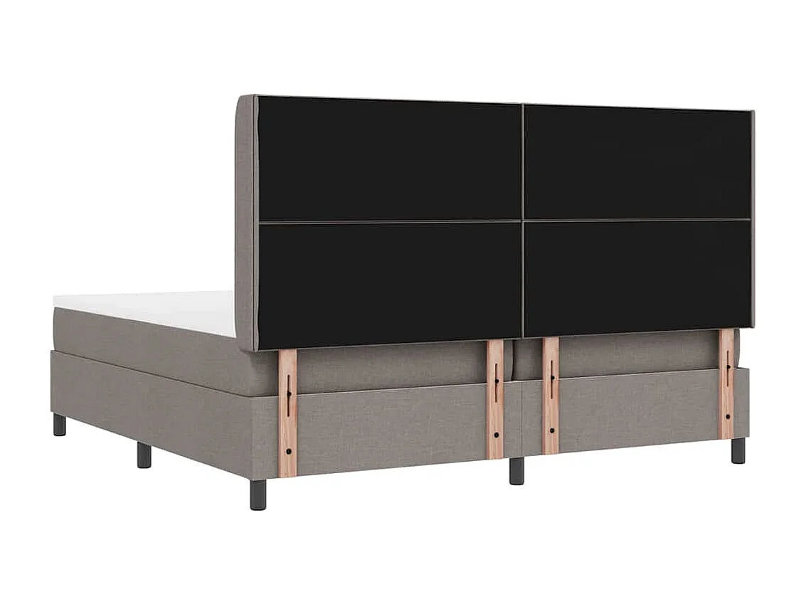 Cadre de lit avec matelas Taupe 200 x 200 cm tissu
