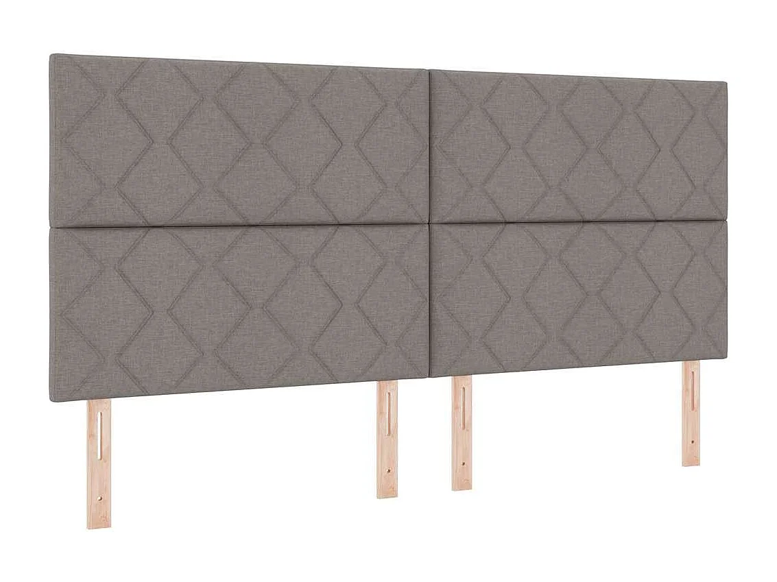 Cadre de lit avec matelas Taupe 200 x 200 cm tissu