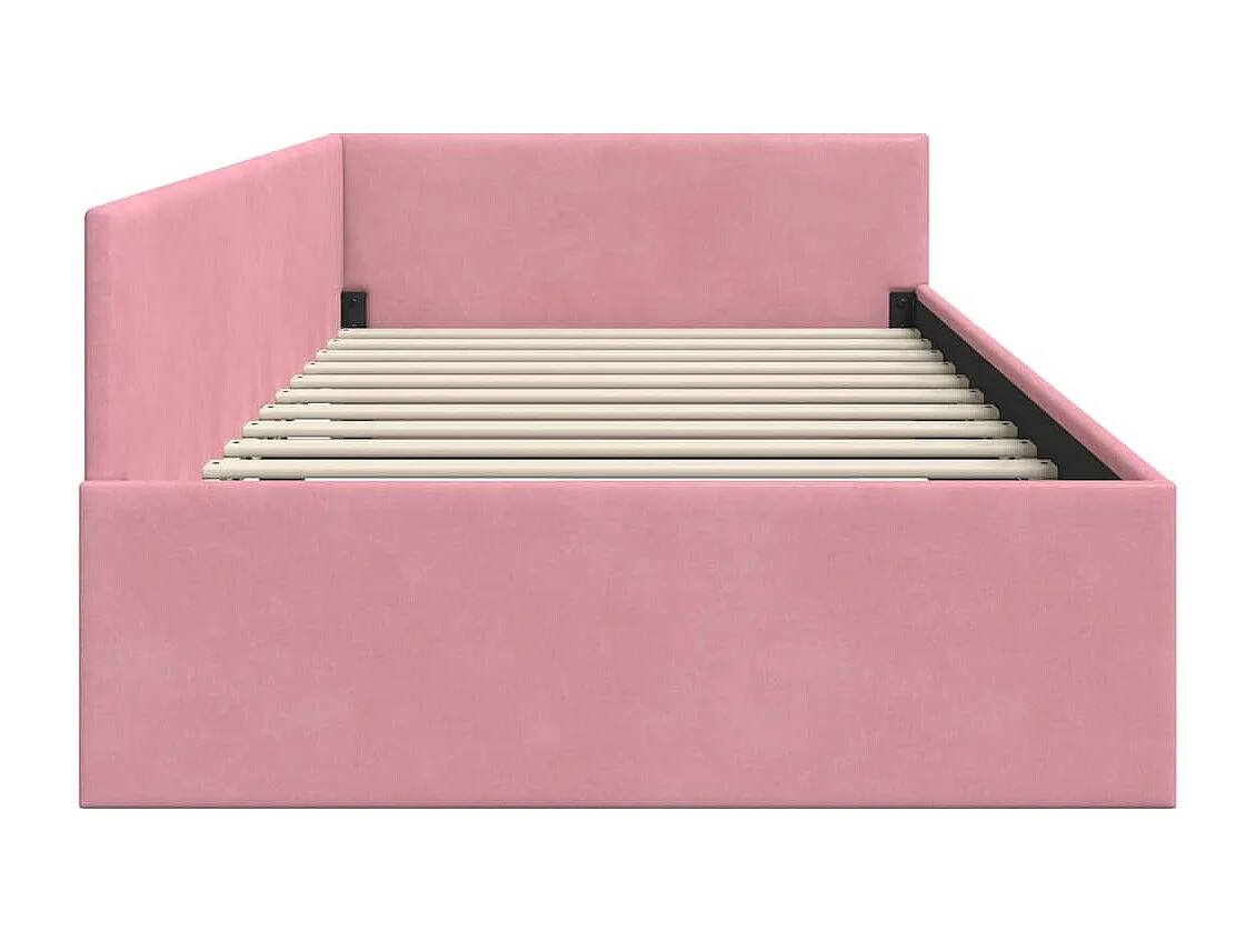 Cadre de lit d'angle Autre avec tête de lit Rose 90 x 190 cm