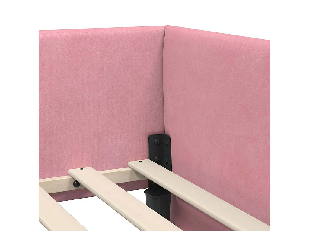 Cadre de lit d'angle Autre avec tête de lit Rose 90 x 190 cm