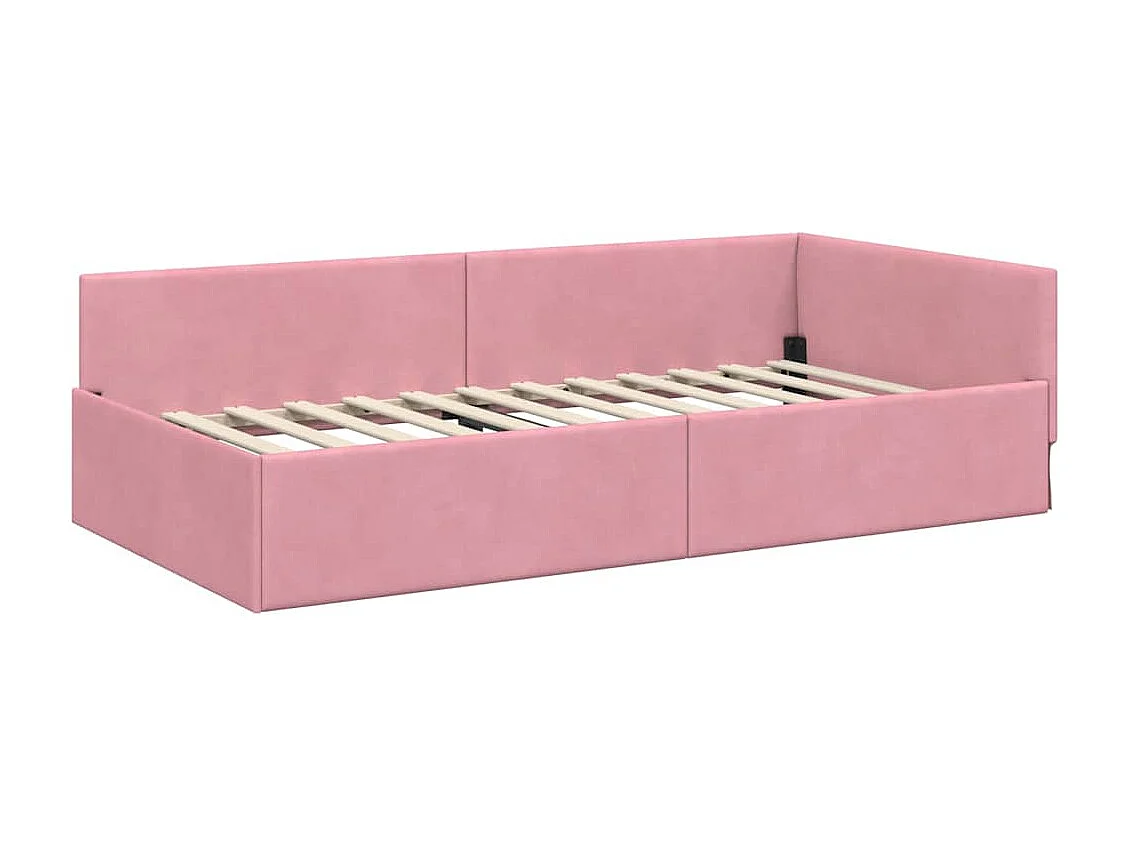 Estructura de cama en esquina Otro Manual Rosa 90 x 190 cm