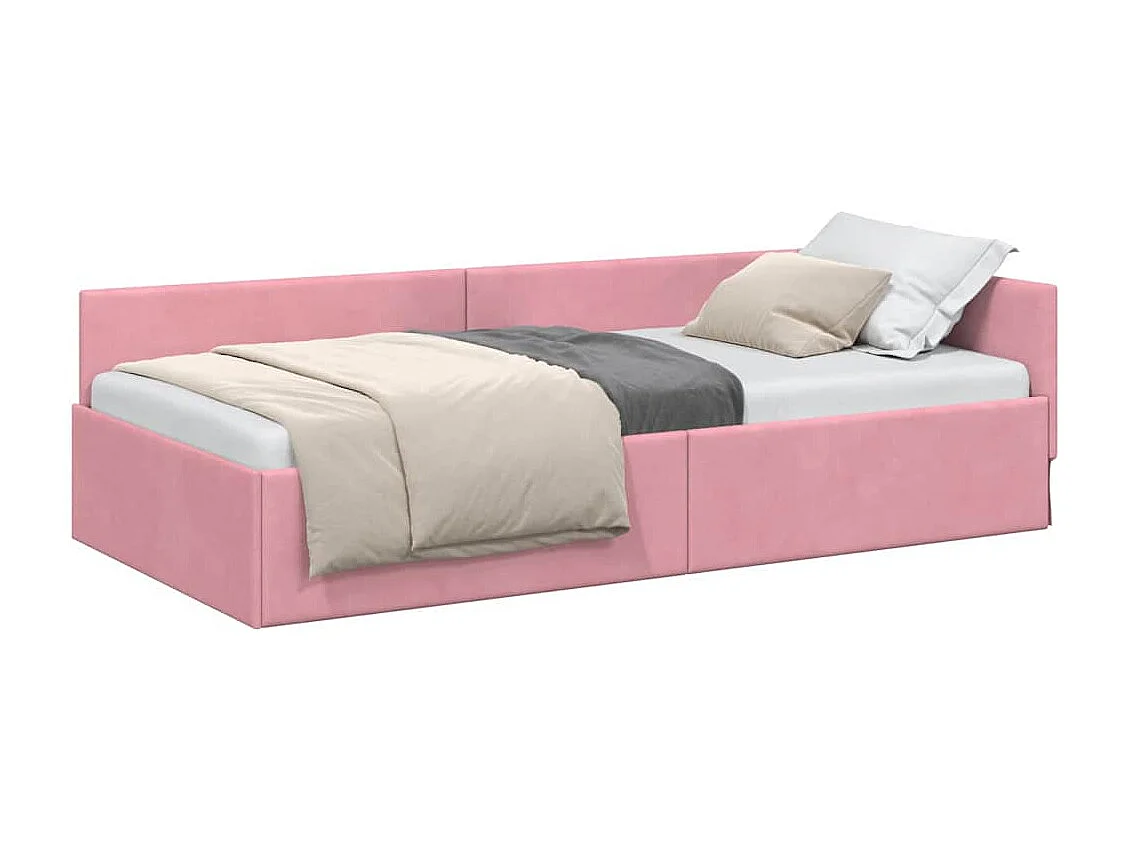 Estructura de cama en esquina Otro Manual Rosa 90 x 190 cm