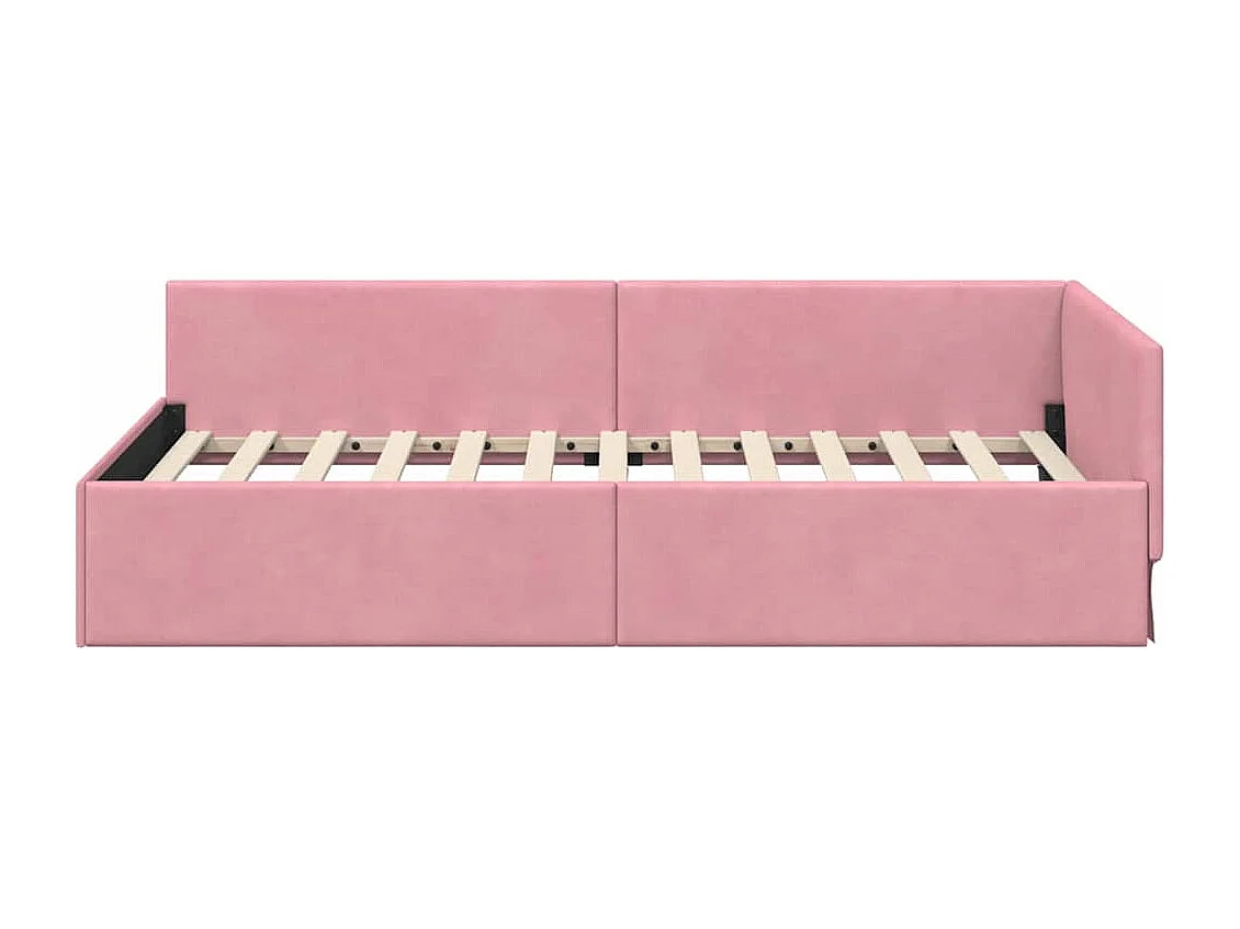 Estructura de cama en esquina Otro Manual Rosa 90 x 190 cm