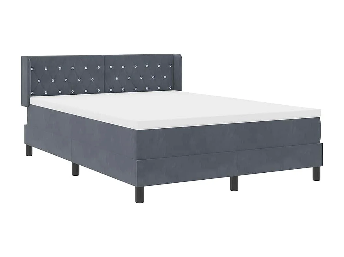 Cadre de lit avec matelas noir 100x200 cm en velours