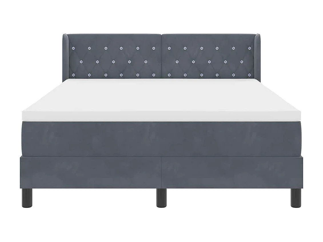 Cadre de lit avec matelas noir 100x200 cm en velours