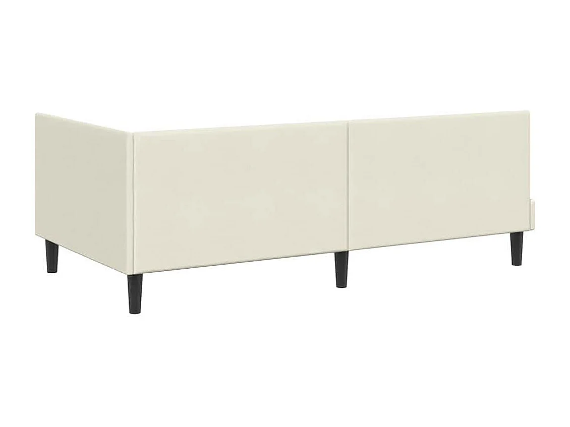 Cadre de lit d'angle avec tête de lit Crème 90 x 190 cm Velours