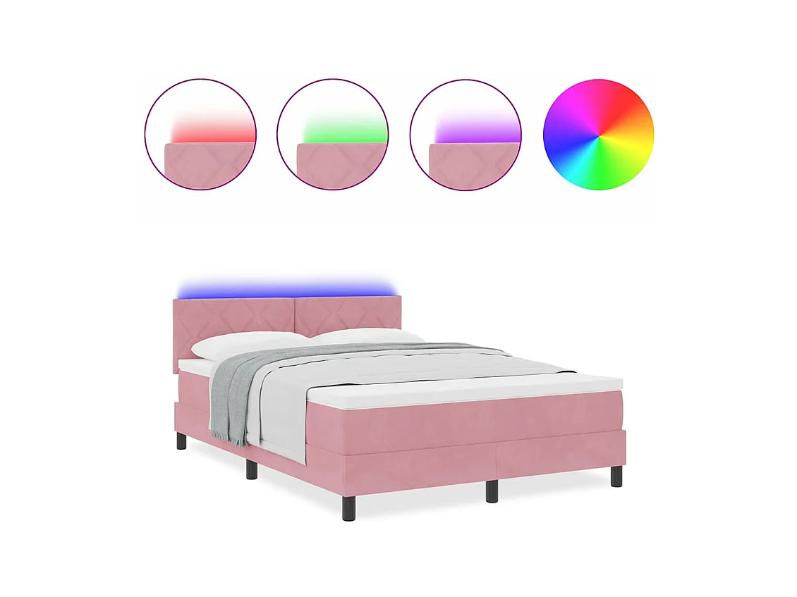 Cadre de lit avec matelas Rose 160 x 200 cm Velours