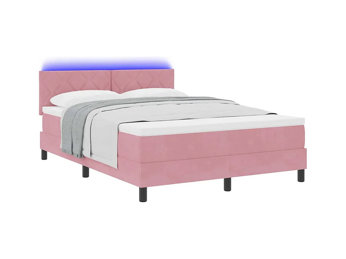 Cadre de lit avec matelas Rose 160 x 200 cm Velours