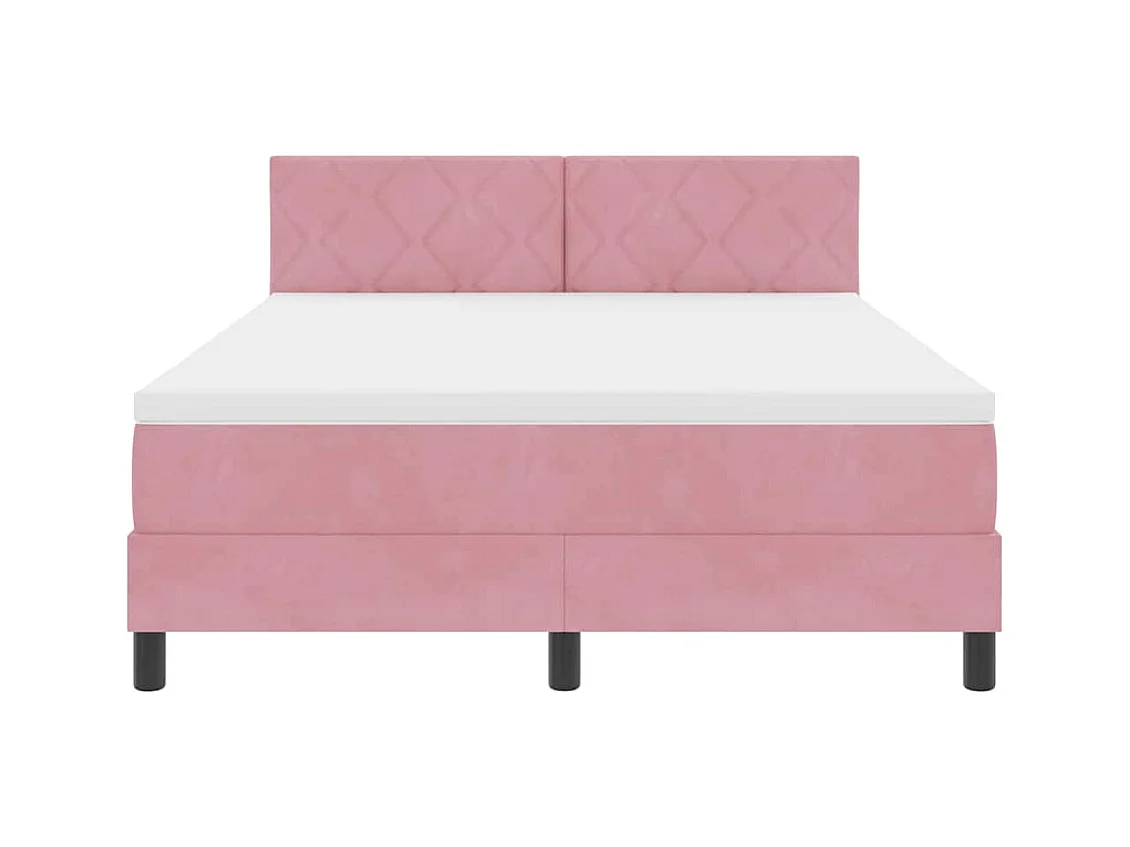 Cadre de lit avec matelas Rose 160 x 200 cm Velours