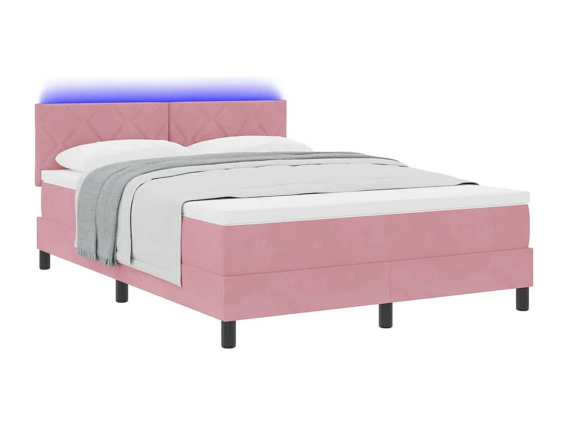 Cadre de lit avec matelas Rose 160 x 200 cm Velours