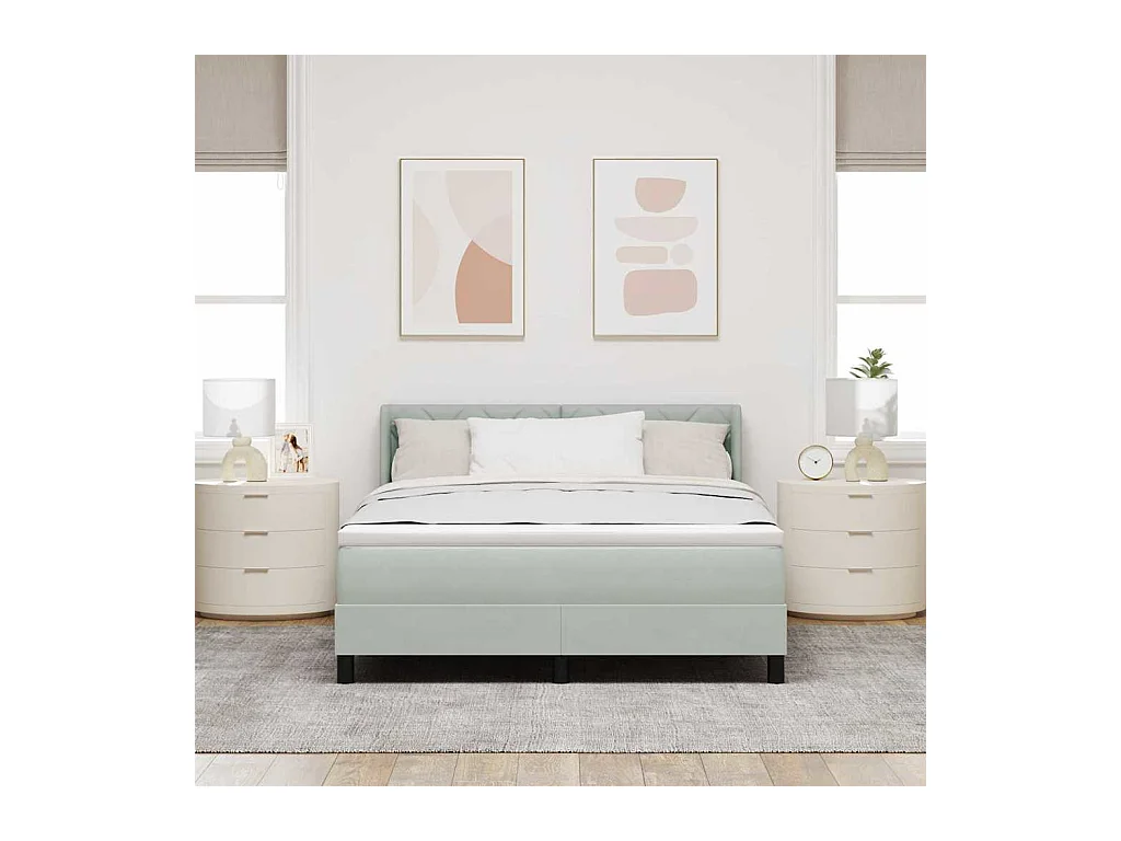 Cadre de lit avec matelas noir 100x200 cm en velours