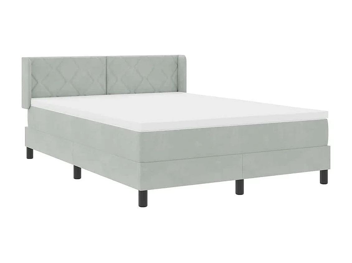 Cadre de lit avec matelas noir 100x200 cm en velours