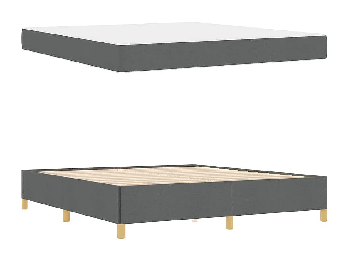 Cama tipo Box Spring Gris oscuro y blanco y gris oscuro