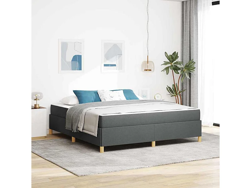 Cadre de lit Gris Foncé et Blanc et Gris Foncé 180 x 200 cm