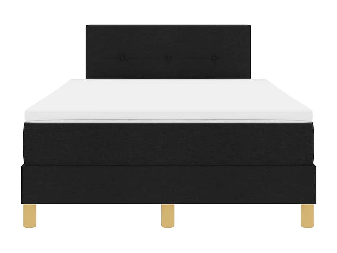 Cama tipo Box Spring con colchón Negro 120 x 190 cm tela