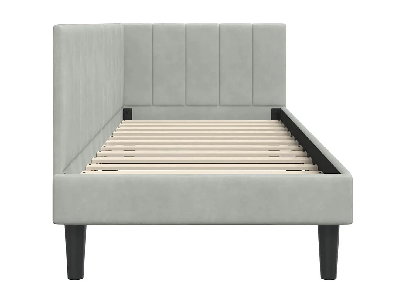 Cadre de lit d'angle Gris clair 80 x 200 cm Velours