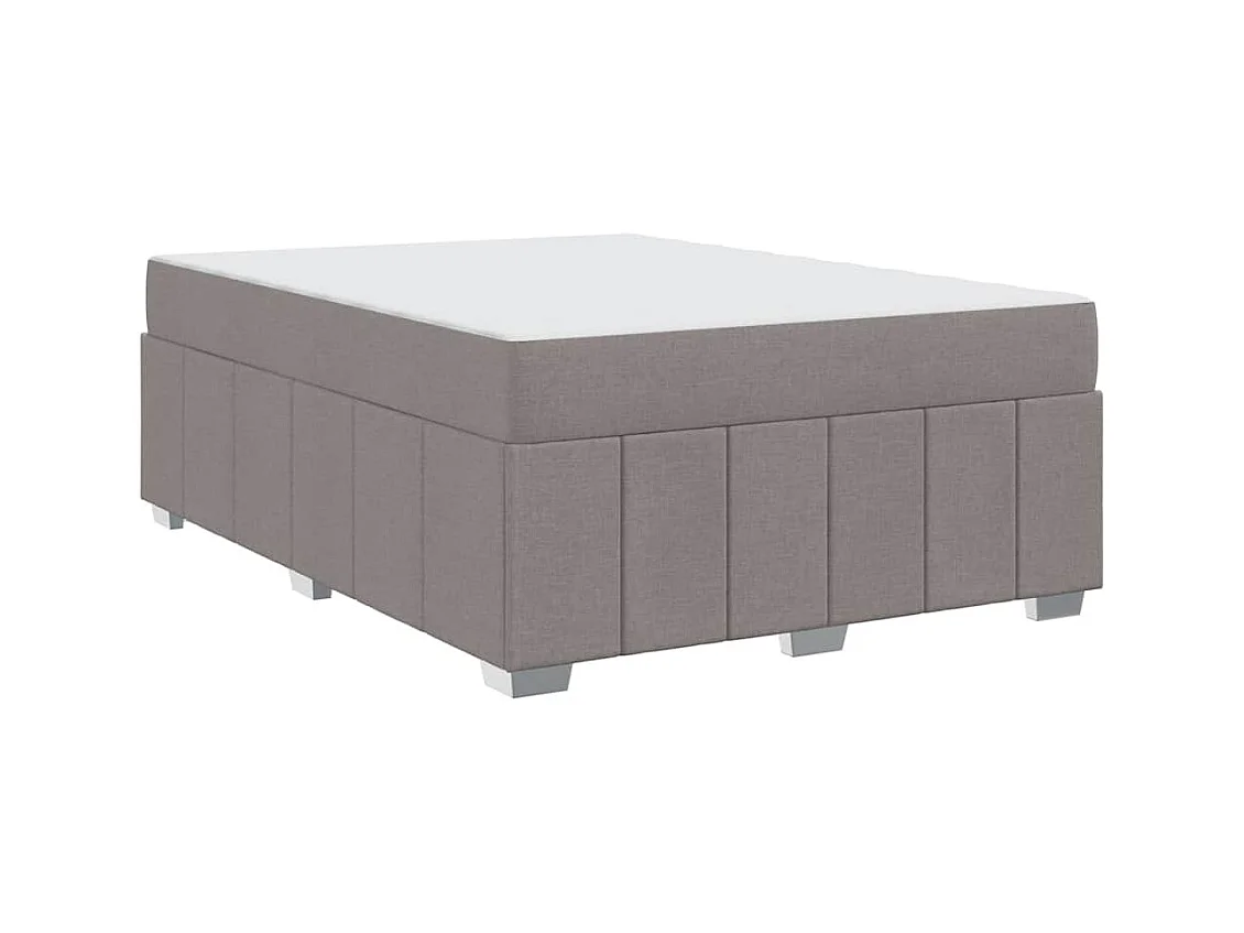 Cadre de lit avec matelas Taupe 160 x 200 cm tissu