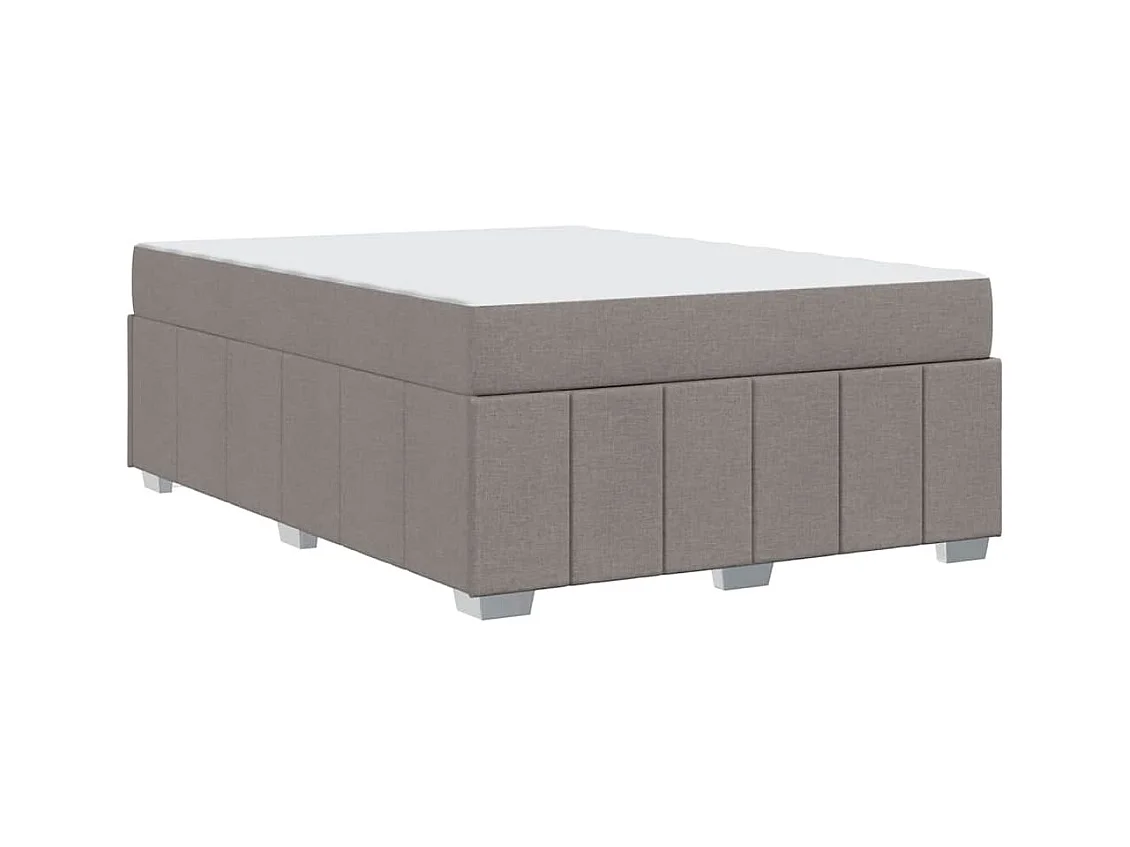 Cadre de lit avec matelas Taupe 160 x 200 cm tissu