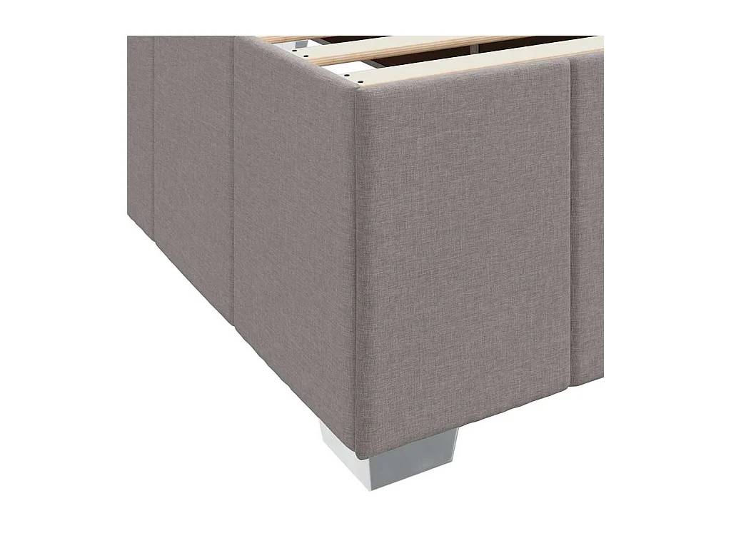 Cadre de lit avec matelas Taupe 160 x 200 cm tissu