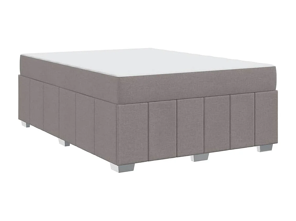 Cadre de lit avec matelas Taupe 160 x 200 cm tissu