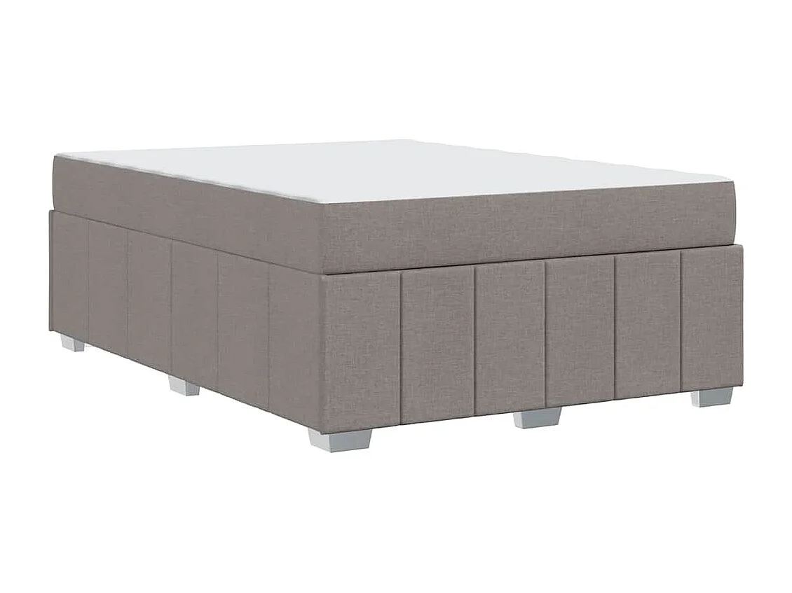 Cadre de lit avec matelas Taupe 160 x 200 cm tissu