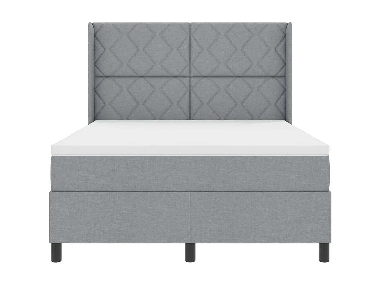 Cadre de lit avec matelas Gris clair 140 x 200 cm tissu